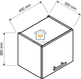 Czarna wisząca szafka kuchenna nadstawka 40 cm ZOYA