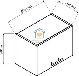 Czarna wisząca szafka kuchenna nadstawka 50 cm ZOYA