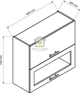 Czarna wisząca witryna kuchenna 2-drzwiowa 80 cm ZOYA