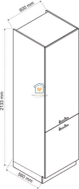 Czarny słupek kuchenny z pólkami 60 cm ZOYA