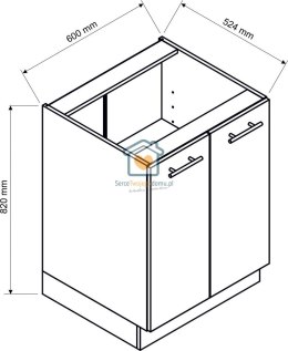 Dąb halifax szafka kuchenna 2-drzwiowa 60 cm ZOYA