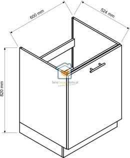 Dąb halifax szafka kuchenna pod zlewozmywak z szufladą 60 cm ZOYA