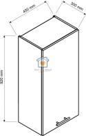 Dąb halifax wisząca szafka kuchenna 1-drzwiowa 45 cm ZOYA