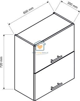 Dąb halifax wisząca szafka kuchenna 2-drzwiowa 60 cm ZOYA