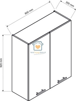 Dąb halifax wisząca szafka kuchenna 2-drzwiowa 80 cm ZOYA