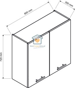 Dąb halifax wisząca szafka kuchenna 2-drzwiowa 80 cm ZOYA