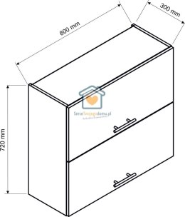 Dąb halifax wisząca szafka kuchenna 2-drzwiowa 80 cm ZOYA