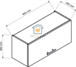 Dąb halifax wisząca szafka kuchenna nadstawka 80 cm ZOYA