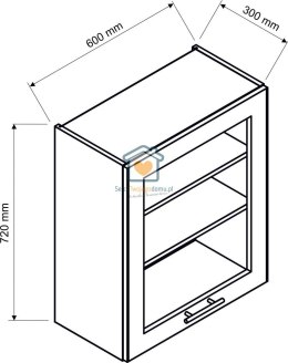 Dąb halifax wisząca witryna kuchenna 1-drzwiowa 60 cm ZOYA