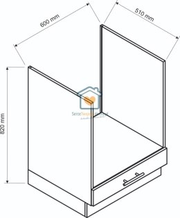 Popielata szafka kuchenna do zabudowy piekarnika 60 cm LIVIA