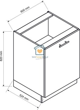 Biała szafka kuchenna 1-drzwiowa 60 cm LIVIA