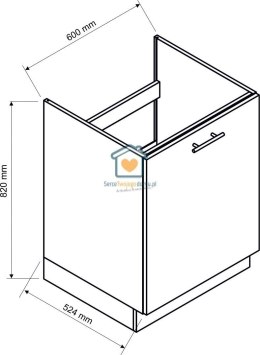 Biała szafka kuchenna 1-drzwiowa pod płytę 60 cm LIVIA