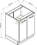 Biała szafka kuchenna 2-drzwiowa 60 cm LIVIA