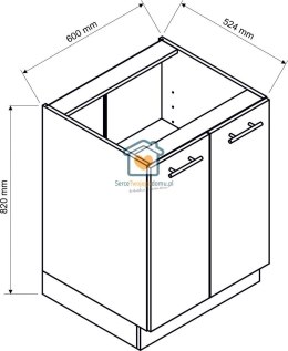 Granatowa szafka kuchenna 2-drzwiowa 60 cm LIVIA