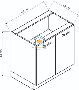 Granatowa szafka kuchenna 2-drzwiowa 80 cm LIVIA