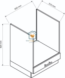 Granatowa szafka kuchenna do zabudowy piekarnika 60 cm LIVIA