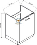 Biała szafka kuchenna pod zlewozmywak z szufladą 60 cm LIVIA