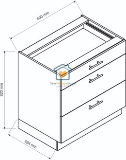 Biała szafka kuchenna z szufladami 80 cm LIVIA