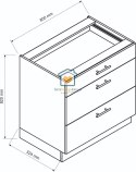 Granatowa szafka kuchenna z szufladami 80 cm LIVIA