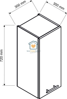 Biała wisząca szafka kuchenna 1-drzwiowa 30 cm LIVIA