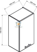 Biała wisząca szafka kuchenna 1-drzwiowa 40 cm LIVIA