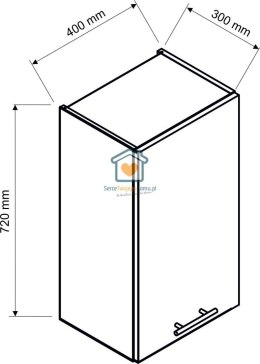 Granatowa wisząca szafka kuchenna 1-drzwiowa 40 cm LIVIA