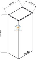 Granatowa wisząca szafka kuchenna 1-drzwiowa 40 cm LIVIA