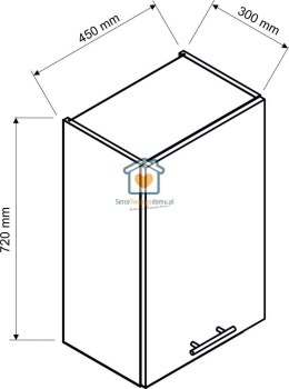 Biała wisząca szafka kuchenna 1-drzwiowa 45 cm LIVIA