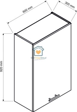 Granatowa wisząca szafka kuchenna 1-drzwiowa 60 cm LIVIA