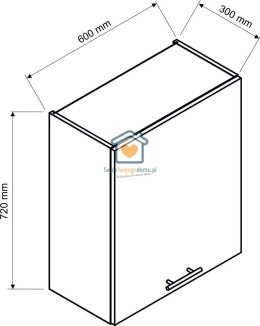 Dąb tajga wisząca szafka kuchenna 1-drzwiowa 60 cm LIVIA