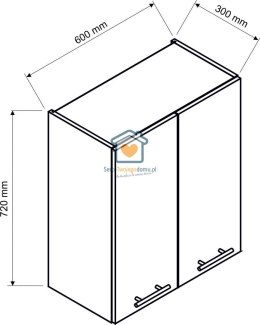 Biała wisząca szafka kuchenna 2-drzwiowa 60 cm LIVIA