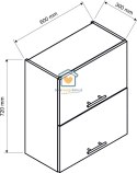 Granatowa wisząca szafka kuchenna 2-drzwiowa 60 cm LIVIA