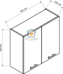 Biała wisząca szafka kuchenna 2-drzwiowa 80 cm LIVIA