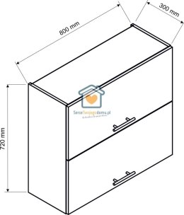 Dąb tajga wisząca szafka kuchenna 2-drzwiowa 80 cm LIVIA