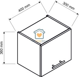 Granatowa wisząca szafka kuchenna nadstawka 40 cm LIVIA