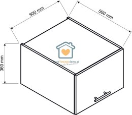 Granatowa wisząca szafka kuchenna nadstawka 50 cm LIVIA