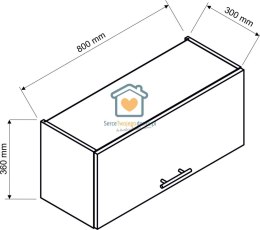 Biała wisząca szafka kuchenna nadstawka 80 cm LIVIA