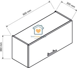 Biała wisząca szafka kuchenna nadstawka 90 cm LIVIA