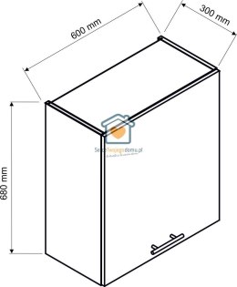 Granatowa wisząca szafka kuchenna z okapem 60 cm LIVIA