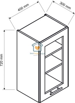 Granatowa wisząca witryna kuchenna 1-drzwiowa 40 cm LIVIA