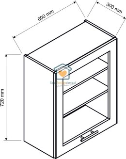 Biała wisząca witryna kuchenna 1-drzwiowa 60 cm LIVIA