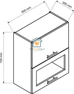 Biała wisząca witryna kuchenna 2-drzwiowa 60 cm LIVIA