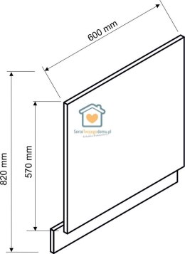 Biały front do zabudowy zmywarki 60 cm LIVIA