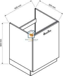 Czarna szafka kuchenna pod zlewozmywak z szufladą 60 cm EMILY