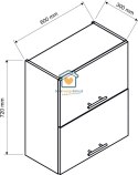 Czarna wisząca szafka kuchenna 2-drzwiowa 60 cm EMILY