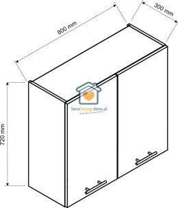 Czarna wisząca szafka kuchenna 2-drzwiowa 80 cm EMILY