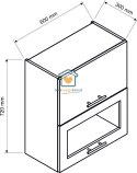 Czarna wisząca witryna kuchenna 2-drzwiowa 60 cm EMILY