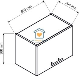 Zielona okapowa szafka kuchenna 50 cm EMILY