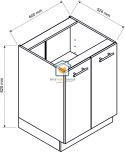 Zielona szafka kuchenna 2-drzwiowa 60 cm EMILY