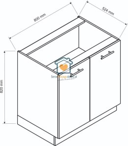 Zielona szafka kuchenna 2-drzwiowa 80 cm EMILY